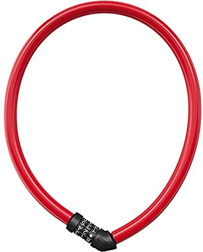 ABUS Kabelschloss 4408C - Zahlenschloss - 65 cm langes Stahlkabel mit Kunststoffummantelung - ABUS-Sicherheitslevel 2 - Rot