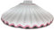 Ricambio paralume piatto in ceramica bianca con bordo rosa per lampadario 30 cm x 11 cm