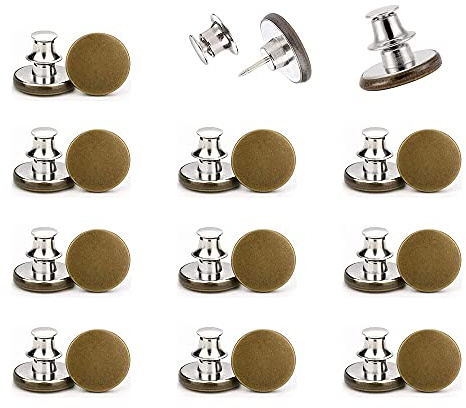 KOSTOO 10 Sets 17 mm Ersatz-Jeansknöpfe für Hosen, abnehmbare und abnehmbare Jeansknöpfe, kein Nähen, Sofortknopf für Hosen, Mode, Jeans, Swing, Handwerk, DIY (Kupfer)