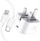 20W iPhone Charger Plug and Cable, iPad Charging Plug UK with 2Pack 1m Lightning Cable Fast Charging Lead for Apple iPhone