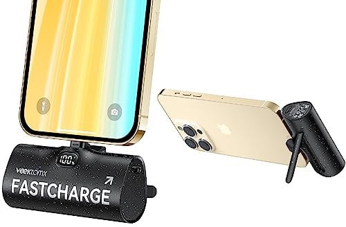 VEEKTOMX Mini Power Bank Fast Charging 20W, 5000mAh Portable Charger for iPhone, Small Battery Pack Travel powerbank Compatible with iPhone 14/13/12/11/XR/XS/X/8/7 Travel Essentials, Black