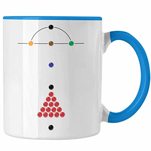 Trendation - Billard Pool Tasse Geschenk Queu Geschenkidee Spruch Grafik Plan (Blau)