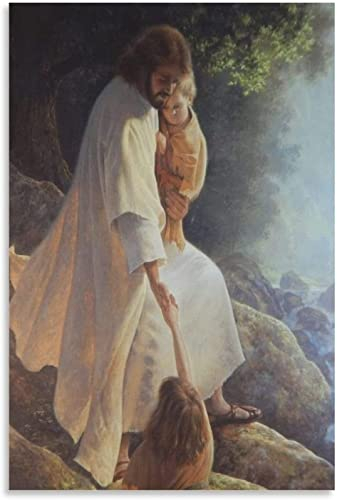 XCPORA Berühmte Greg Olsen Poster《Sei Keine Angst》Wandkunst Greg Olsen druckt Greg Olsen Leinwandmalerei für Heimwanddekoration Bild 50x70cmx1 ohne Rahmen