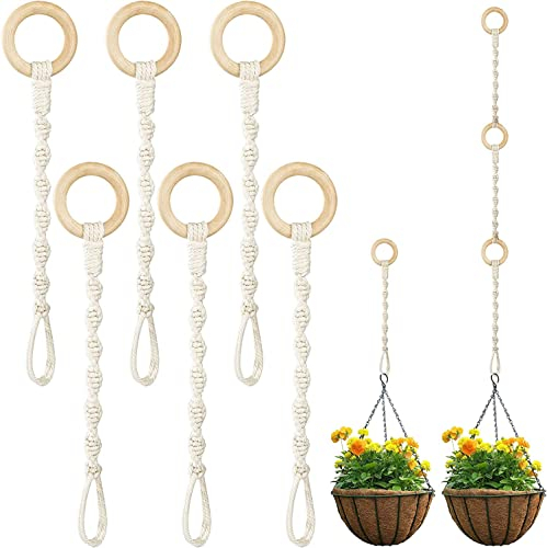 MUSLONG Makramee Blumenampel Verlängerung Baumwollseil Hängeampel Blumentopf Pflanze Aufhänger Extender Seil für Hängepflanztopf, Verdicktes Seil hängende Pflanze Extender für Halten Pflanze Topf/30cm