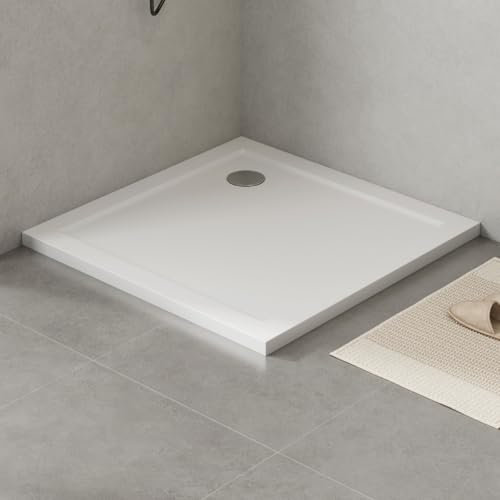 WITEN&NOCK Duschwanne 90x90 cm Dusche weiß in Hochglanz SMC Duschtasse Brausewanne flach quadratisch