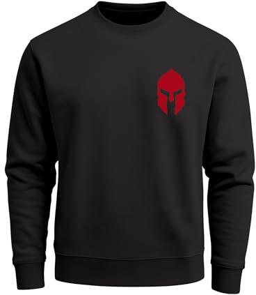 Neverless® Sweatshirt Herren Logo Print Sparta-Helm Spartaner Gladiator Krieger Warrior Rundhals-Pullover Fashion Streetwear