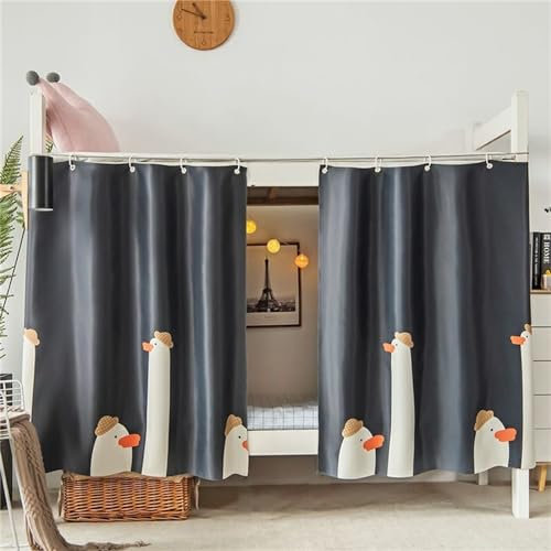 Treer Bettvorhang Hochbett Etagenbett, Blackout Vorhänge Staubdicht Betthimmel Hochbett Etagenbett Kinder Bettzelt Schlafsaal Bettvorhänge für Kinderzimmer (Weiße Gans,1.5x2M)