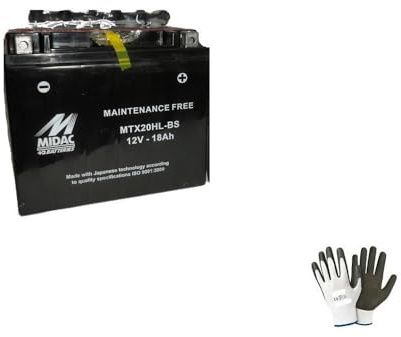 COMPATIBILE CON HARLEY DAVIDSON VRSCDX Night-Rod Special 1250 dal 2008 al 2013 BATTERIA MIDAC YTX20HL-BS GIA' PRONTA ALL'USO CATICATA PER IL MONTAGGIO 18 AH AMPERE 12 VOLT 175X87X155MM