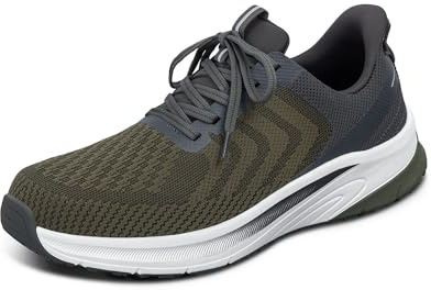 Orthofeet Hands-Free Orthopädischer Herren Slip-in Sneaker Olive Tilos, Größe 43 Weit