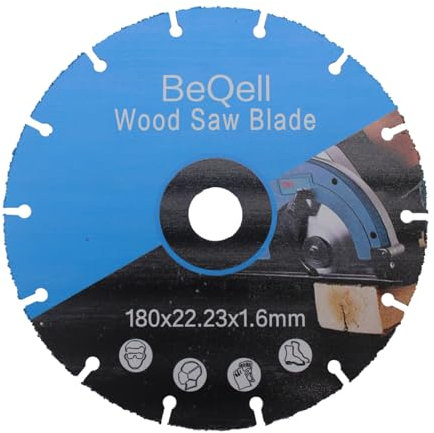 BeQell Carbide Wood Cutting Disc 7 Inch Vacuum Brazed Carbide Cut-Off Wheel Blade Circular Saw Blade for Wood, Gypsum Board, Rubber Pipe, Plastic
