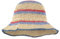 Meliyya Damen Papierstroh Sonnenhut Gestreift Strohhut Faltbarer Verstellbar Sommer Strandhut Breite Krempe Sommerhut, Beige