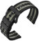 ANNEFIT Nylon Watch Strap for Men 20mm, Quick Release Military Watch Band with Heavy Duty Stainless Steel Black Buckle (Black/Grey)