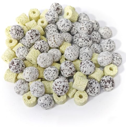 CIELONI 5.5lbs Filter Media,Bio Media for Aquarium Sump Filter Ceramic Rings Activated Carbon Bio Balls Freshwater Marine Biological Filter Media for Koi Fish Tank Pond Canister 5.5lb with Mesh Bag