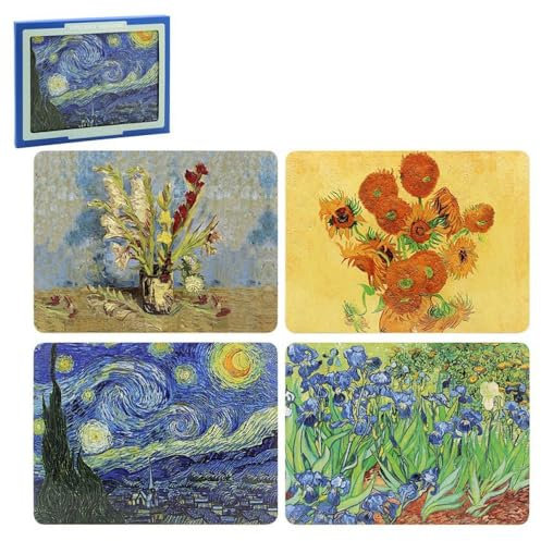 The Leonardo Collection Table Place Mats Set of 4 | Non Slip Washable Table Mats For Dining | Designed By Vincent Van Gogh | Set of 4 Printed Designer Placemats