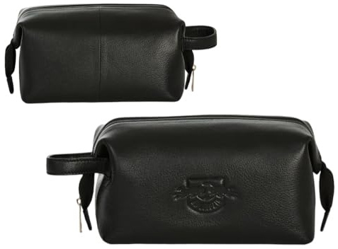 RB Leipzig Leder Kulturbeutel schwarz Waschtasche mit Geschenkbox RBL