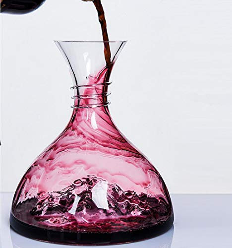 Carafe à vin Rouge créative en Cristal de Style Montagne enneigée - Carafe à vin Rouge en Verre Cristal soufflé à la Main Cadeau de vin