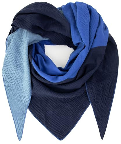 Gloop Damen XXL Strick Dreieck Schal Halstuch Baumwolle Musselin Schal ohne Kratze an Haut Made in Italy