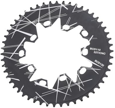 Lerpwige 52T/54T/56T/58T/60T Plato ancho estrecho para bicicleta de carretera aleación de aluminio de alta resistencia 110/130BCD plato ovalado
