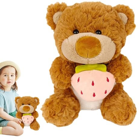 GkgWuxf Jouet Ours aux Fraises, Animal en Peluche Ours aux Fraises,Peluches Mignonnes - Ours en Peluche Animal en Peluche Doux, pour sa Petite Amie, Amant, Maman, décorations de pâques