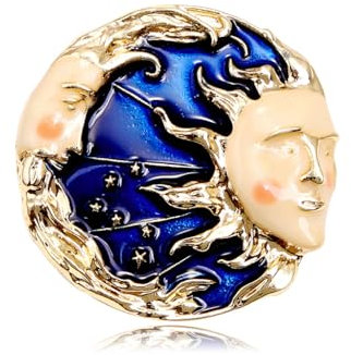 Sternenhimmel, Sonne, Göttin, Brosche, tropfendes Öl, Sonne, Mond, Brosche, Pullover, Mantel, Zubehör, Einheitsgröße, Legierter Stahl, Kein Edelstein