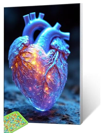 5D Diamond Painting Erwachsene Kits, DIY Herz Diamond Painting Bilder, Mosaikherstellung Malen Nach Zahlen Full Drill Stickerei Malerei Kits für Home Weihnachten Wand Dekorieren 100x130cm S-667