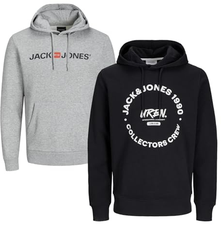 JACK & JONES Infinity Herren Hoodie Infinity Multipack 2er und 3er Pack Mehrstückpackung Kapuzenpullover (DE/NL/SE/PL, Alphanumerisch, XXL, Regular, Regular, Simon/ECORP 2er Pack 1)