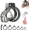 Chastity Cage Männer Peniskafig Keuschheitskafig Herren aus Harz & Premium Silikon mit 6 Penisringen - Ultraleicht & Unsichtbar für SM Fetisch, Sex Spielzeug Fesselspiele und Abstinenz | Cock Cage (M)