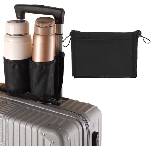 Luggage Travel Cup Holder, Free Hand Drink Caddy, Suitcase Drink Holder,Cup Holder,Fits Roll on Suitcase Handles,Suitable for Travelers, Tourist, Flight Attendants Travelers Accessories