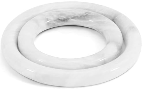 SPESHSTONES Marble Trivet Set of 2, Stone Trivets for Hot Dishes | Handmade White Decorative Heat Resistant Trivets for Dining Table, Modern Kitchen & Coastal Table Decor