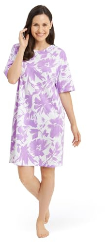 Rösch Nachthemd im Blumendruck Violett 100% Baumwolle 1253202 42, 16402
