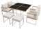SOFTWEARY Garten-Essgruppe mit Esstisch, 2 Hocker und 4 Stühlen, (7-TLG), Gartenlounge-Set, Gartenmöbelset, Sitzgruppe