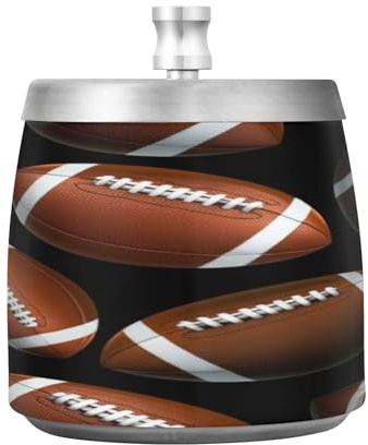 American Footballs Schwarz Aschenbecher Aschenbecher Edelstahl mit Deckel Groß Zigarettenstummel Behälter Outdoor