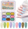 Solid Gel Palette, 3D Embossed Nail Polish, 9 Colors Set, Long-Lasting Finish,Do It Yourself Kit, for Women, Girls, Home Salon, Bridal, Holiday, French Tips, Children