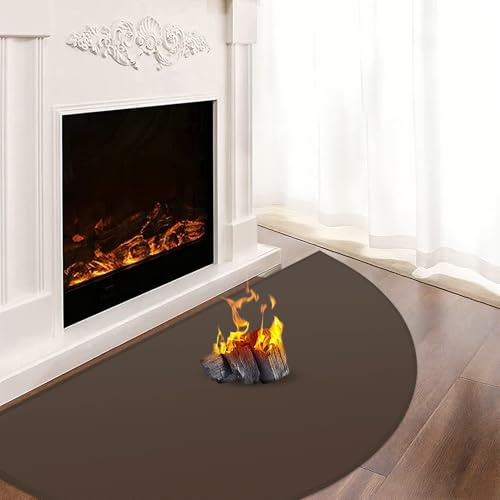 Khongoo Fireproof Fire Mat for Log Burner, 150 x 80 cm, 1mm, Brown | 1832°F Fire mat for wood burner, fiberglass fire retardant mat shields floors & carpets from embers, easy to clean, versatile