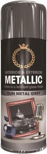 Inspired Essentials Metallic Spray Paint 400ml Multi-Purpose Use, Spray for Metal and Wooden Furniture, Ornaments, Decorative Items and Much More for Interior & Exterior (2, Gun Metal Grey)