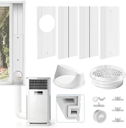 FASCINATDECO Kit Ventana Aire Acondicionado Portátil, Placa de Sellado de Ventanas Aire Acondicionado con adaptador universal de 13/15 cm, Sellado de Ventanas de Aire Acondicionado móvil