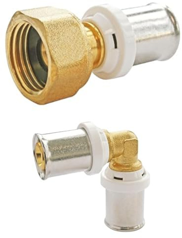 Bundle de Raccords à Sertir SOMATHERM FOR YOU - Droit et Coudé Égal pour Tube Multicouche Ø26 mm, Compatible Profils U, H, TH, Norme NF 545, Étanchéité Sécurisée, Installation Facile