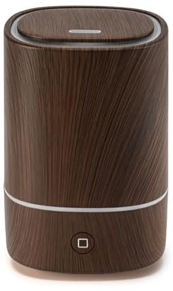 Youyijia Aroma Diffuser für Ätherische Öle, 125 ml Ultraschall Diffusor mit Luftbefeuchter & 7 Farben LED, Holzoptik Design, Automatische Abschaltung, Leiser Duftdiffusor für Schlafzimmer (Braun)