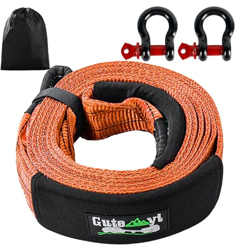 Dexpally 8 Ton Tow Rope, Tow Strap Car Kit with 2 Reinforced Shackles, Storage Bag, 5M High Strength Car Tow Rope, Tow Strap for Off-Road Recovery and Cars