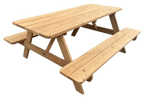 AXI Jean Picknicktisch aus Holz, für 6 Personen - Braun | Picknick Tisch mit integrierten Bänken für Erwachsene aus FSC 100% Holz Thermowood | Set für den Garten | 180 x 150 x 73,5 cm