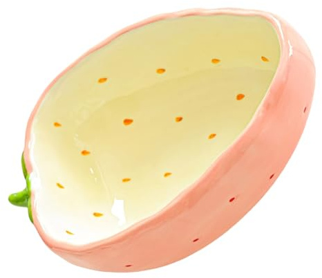 UTHCLO Bol de Cerámica Diseño de Fresa Rosa para Uso Duradero, Plato Decorativo Adecuado para Fiestas y Mesa de Cocina, Estilo Kawaii y Vibrante
