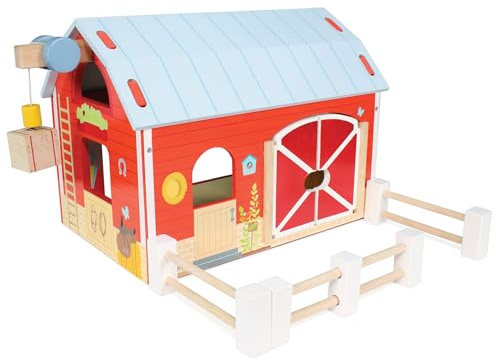 Le Toy Van - Wooden Educational Farms & Animals Collection Red Barn Toy Playset | Suitable For Boys Or Girls Aged 3+