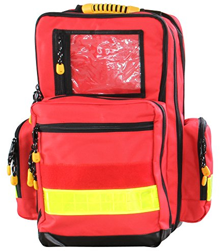 SANISMART | Notfallrucksack MEDICUS M | 48x35x23 cm | Rot | Geräumig & stabil | Hochwertiges Nylon | Perfekt für Notfälle & Outdoor