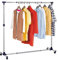 Tatkraft New York - Kleiderständer auf Rollen, Ausziehbar Breite 86-143cm und Höhe 100-165cm, Garderobenständer, Garderobe mit Rollen, aus Edelstahl