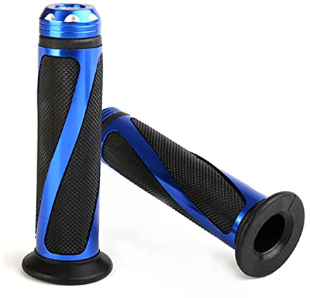 Bonnoeuvre Motorrad Lenkergriffe Griffe, rutschfest, aus Gummi, Aluminium, für 7/8 Zoll, 22 mm, Lenker für Motorrad, Fahrrad, Scooter, Cross (Blau)