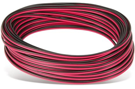 Unbekannt Kupfer-Flachleitung, 2x 0,14 mm², Rot/schwarz, 10 m