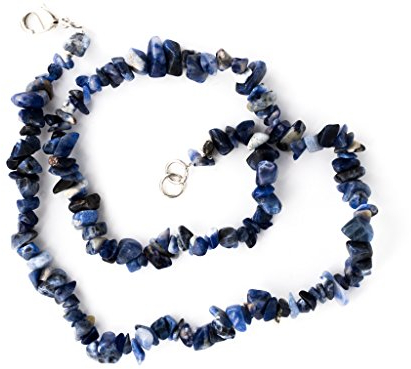Taddart Minerals - Blaue Splitter Halskette aus dem natürlichen Edelstein Sodalith mit 45 cm Länge - handgefertigt