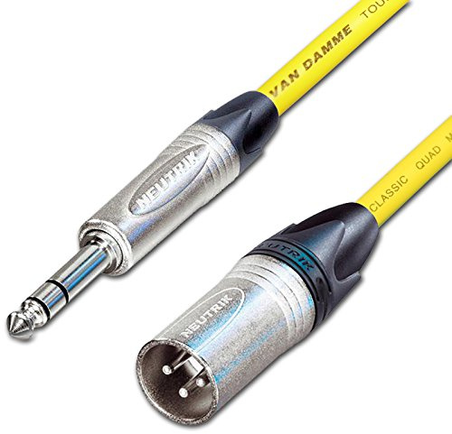 Male XLR to ¼ TRS Jack Lead. Balanced STAR QUAD Mic Cable. Short 10m 6m 3m 20m (30m, White)