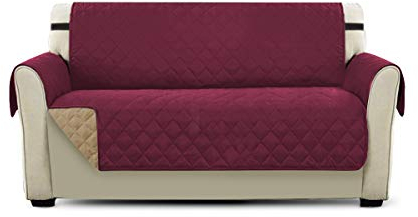 PETCUTE Sofaschoner 2 sitzer Couch überwurf couchbezug sofaüberzug Sofa Schutz Sofa Abdeckung 3 sitzer Sofaüberwurf Weinrot