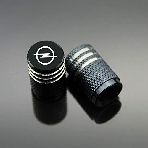ZYFAOZHOU Opel Autoreifen-Ventilkappe, Carbon-Titan, schwarz, staubdicht, Ventilkappen verhindern Korrosion, luftdicht, schützt Ihren Ventilschaft, 4 Stück/Set, schwarz